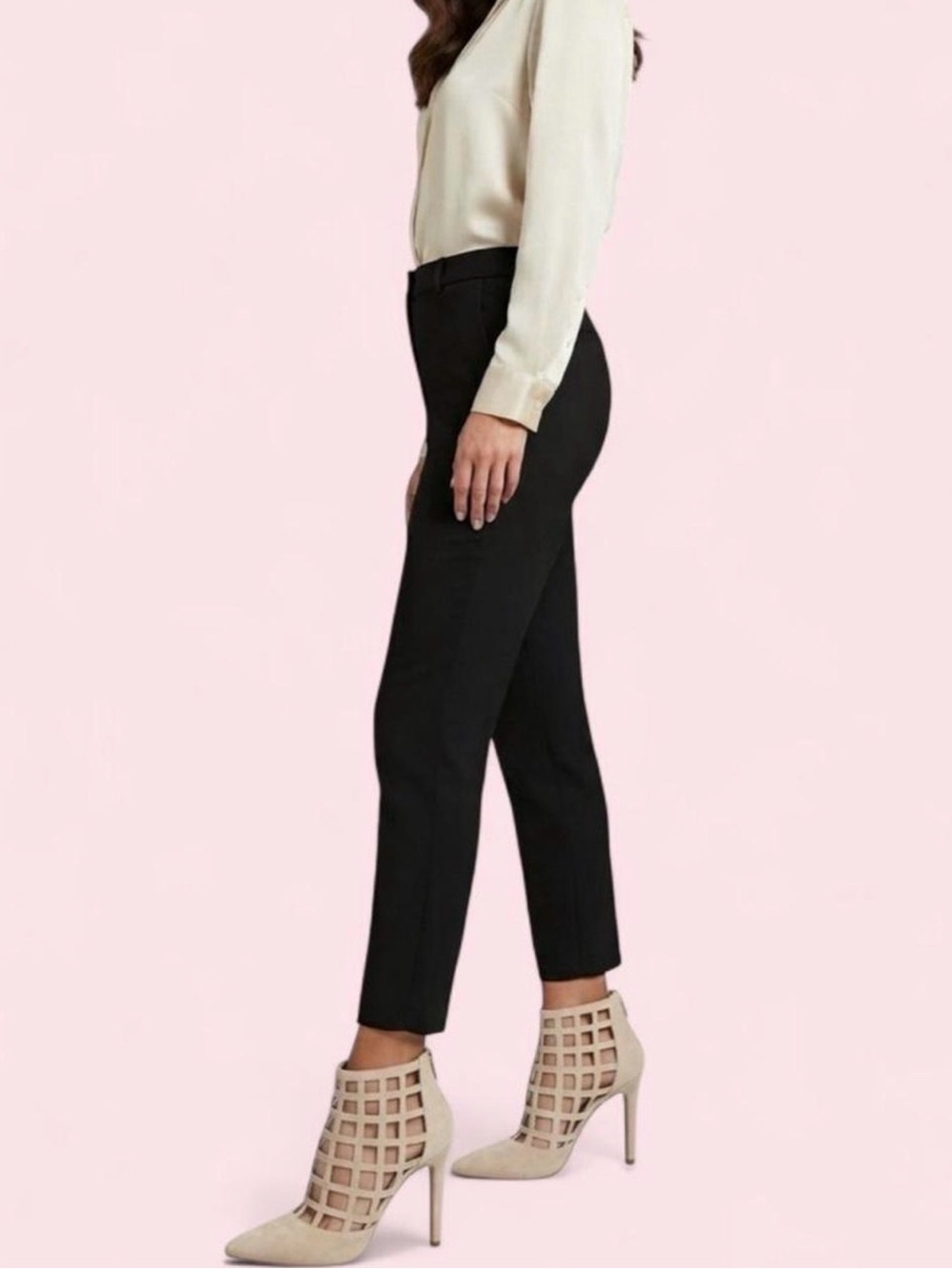 Guess Beige Suede Cutout Ankle Booties